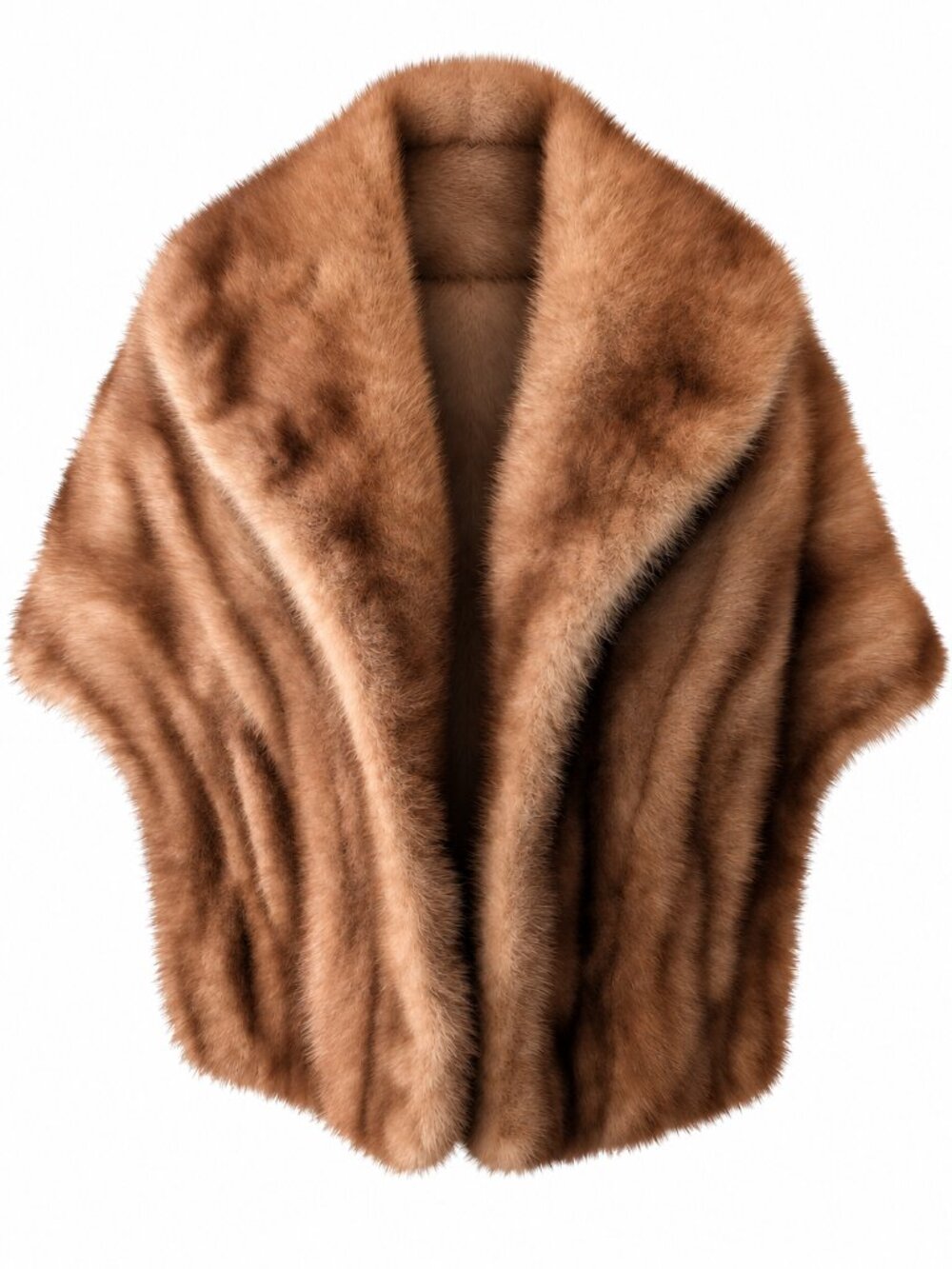 Vintage A. Kronert San Francisco Genuine Mink Fur Cape Stole Wrap Brown